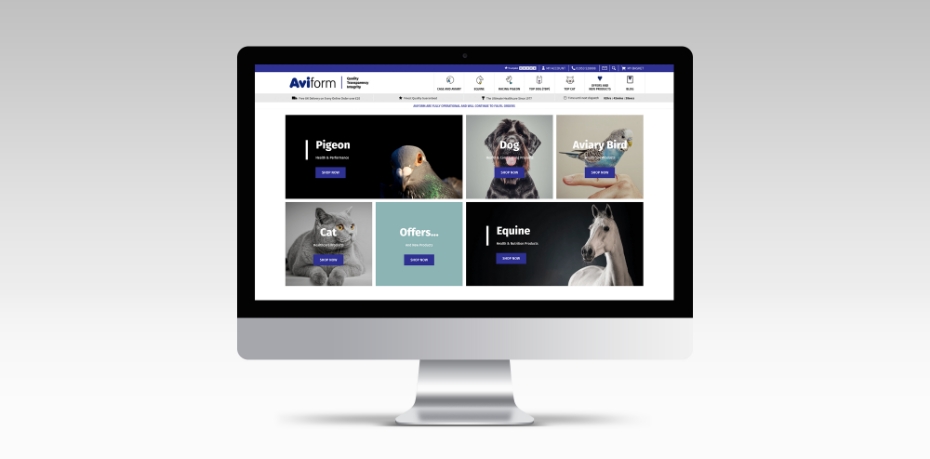 Aviform homepage 2 on iMac