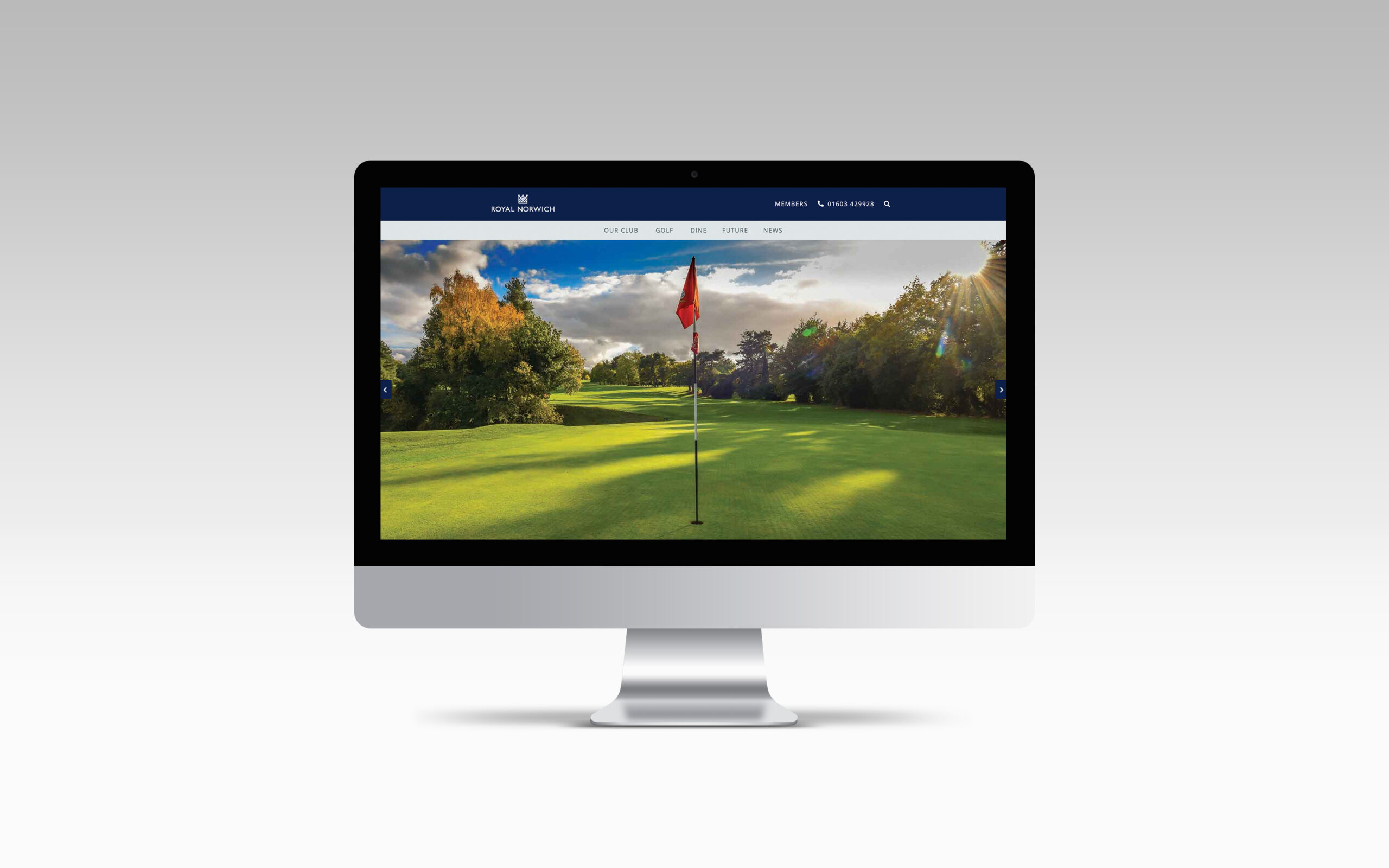 Royal Norwich homepage on iMac