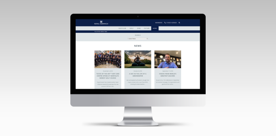 Royal Norwich news page on iMac