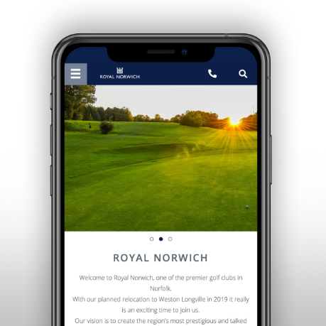 close up Royal Norwich on mobile