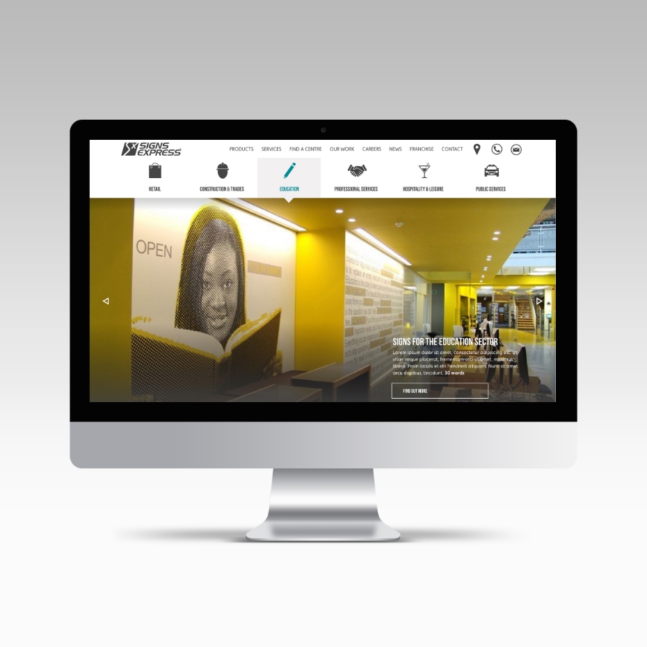 Signs Express case studies on iMac