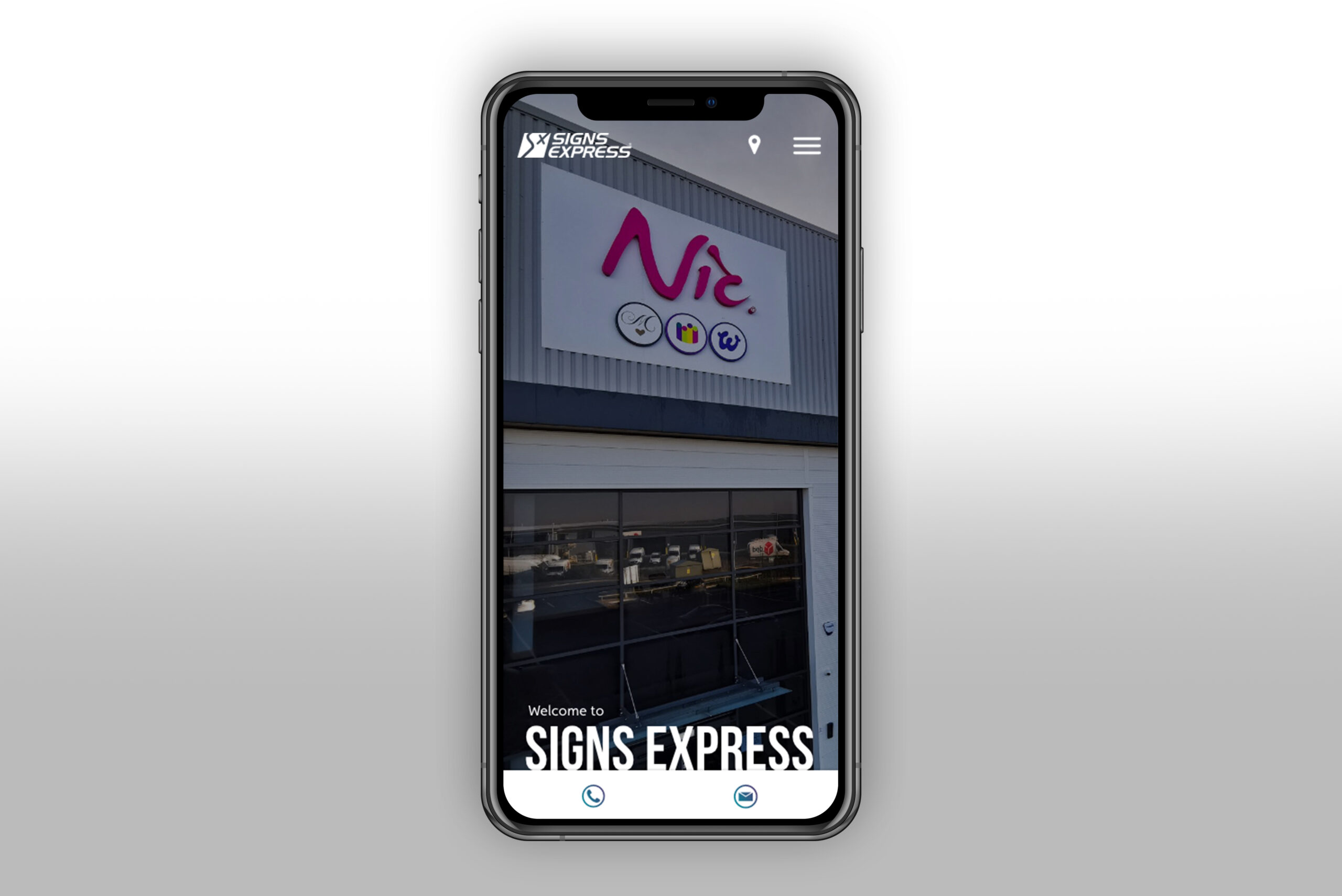 Signs Express Homepage on mobile